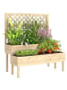 Outsunny Hochbeet mit Rankgitter in Naturholz 108L x 62B x 120H cm