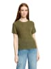 CARTOON Strickpullover mit Rundhalsausschnitt in Khaki/Gold