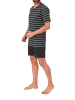 NORMANN Kurzarm Schlafanzug Shorty Pyjama Streifen in anthrazit