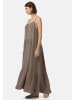 PM SELECTED Musselin Maxikleid in Taupe