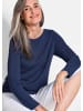 GOLDNER Strickpullover Pullover mit U-Boot-Ausschnitt aus Baumwoll-Viskose-Mix in marine