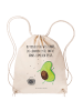 Mr. & Mrs. Panda gym tasche Avocado Tanzen mit Spruch in Creme