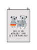 Mr. & Mrs. Panda Bild Koala Familie mit Spruch in Grau Pastell