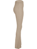 Urban Classics Urban Classics Damen Ladies Rib Knit Bootcut Leggings in lighttaupe