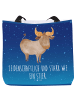 Mr. & Mrs. Panda Tasche Sternzeichen Stier mit Spruch in Sternenhimmel Blau