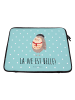 Mr. & Mrs. Panda Laptoptasche Eule Frankreich mit Spruch in Türkis Pastell