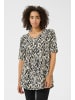 Kaffe Stricktunika BPanika A-shape in Turtledove/Black Paint Print