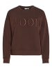 Vila Langarm Sweatshirt Rundhals Stickerei Stilvoll in Kaba-Braun