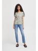 ICHI Kurzarm-Bluse IHVERA Regular fit in Eggshell Blue AOP