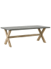 Beliani Esstisch OLBIA in Grau/Braun - (W) 100 x (H) 75 x (L) 200 cm