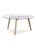 Feldmann-Wohnen Couchtisch Oslo Glas / Eiche 80 / 80 / 45cm
