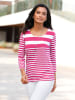 WITT WEIDEN Shirt in fuchsia-weiß-geringelt