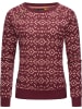 ragwear Rundhalspullover Darria Aztec in Wine Red