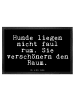 Mr. & Mrs. Panda Fußmatte außen Hunde liegen nicht faul... mit S... in Schwarz