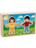 Gollnest & Kiesel Anziehpuppenpuzzle Junge und Mädchen im Holzkasten | 13 x 21 x 4,2 cm, Holz,...