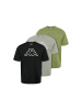 Kappa T-Shirt KMLogo Cromen 3-Pack in Grey mel-black-olive green