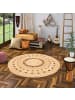 Pergamon Naturfaser Teppich Jute Salsa Modern Rund in Beige