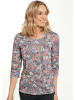 GOLDNER Kurzgröße:  Raffiniertes Druckshirt mit 3/4-Arm in grau / bunt