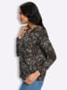 Sieh an! Langarm-Shirt in schwarz-beige-bedruckt