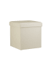 relaxdays Faltbarer Sitzhocker in Creme - (B)38 x (H)38 x (T)38 cm