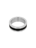 Tom Tailor Ring Edelstahl, IP schwarz in silber