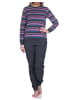 NORMANN Kuschel Frottee Schlafanzug Bündchen Streifen - 75932 in anthrazit-melange