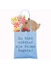 Mr. & Mrs. Panda Shopping Tasche Spruch Angst überwinden mit Spruch in Sky Blue