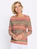 Sieh an! Rundhals-Pullover in camel-apricot-geringelt