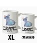 Mr. & Mrs. Panda Steinguttasse Einhorn Nashorn mit Spruch in Weiß