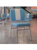 FineBuy Esszimmerstuhl in Blau / Kunstleder / 47x45x90