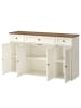 SONGMICS HOME Küchenschrank Hopu in Weiß-Braun - (B)140 x (H)81.3 x (T)39 cm