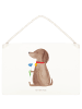 Mr. & Mrs. Panda Türschild Hund Blume ohne Spruch in Weiß