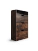 relaxdays Schuhschrank "Industrial" in Dunkelbraun - (B)80 x (H)140 x (T)24 cm