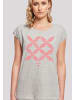 F4NT4STIC T-Shirt Blumenmuster Coral in grau meliert