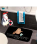 Mr. & Mrs. Panda Badteppich Katze Wasserglas mit Spruch in Schwarz