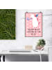 Mr. & Mrs. Panda Poster Einhorn Party mit Spruch in Rot Pastell