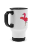 Mr. & Mrs. Panda Thermosbecher Flamingo Yoga ohne Spruch in Weiß