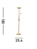 Licht-Erlebnisse Stehlampe EEK E (B)25.4 x (L)25.4 x (H)180 cm in Messing