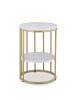 relaxdays Beistelltisch in Weiß/ Gold - (H)57 x ø 40 cm