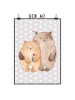 Mr. & Mrs. Panda Wandbild Bären Liebe ohne Spruch in Grau Pastell