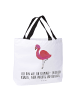 Mr. & Mrs. Panda Shopper Flamingo Classic mit Spruch in Weiß