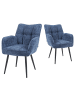 DUBI Möbel 2er-Set: Esszimmerstuhl Mika-Miro in Blau - (B)59 x (H)84 x  (T)66 cm