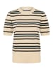 SAINT TROPEZ Strickpullover PilaSZ Gerade Passform in Brown Rice Ether Multi Stripe