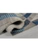 KADIMA DESIGN Wollteppich Zickzack Muster, Geometrisch, Wohnzimmer schmutzabweisend in Blau