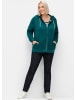 sheego Kapuzensweatjacke in petrol