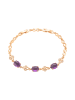 faina Women Crystal-Studded Bracelet in Rose Gold Violet