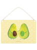 Mr. & Mrs. Panda Schild Avocado Pärchen ohne Spruch in Gelb Pastell
