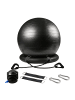 relaxdays Gymnastikball Set in Schwarz - Ø 65 cm