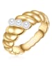 Lulu & Jane Perlen-Ring Messing Muschelkernperle in gelbgold