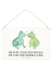 Mr. & Mrs. Panda Schild Frosch Liebe mit Spruch in Transparent
